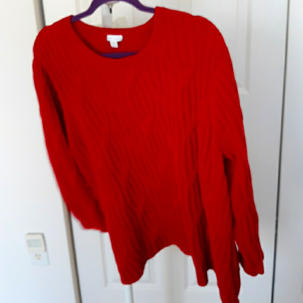 2 for $20 Gorgeous 3x red chenille sweater J Jill